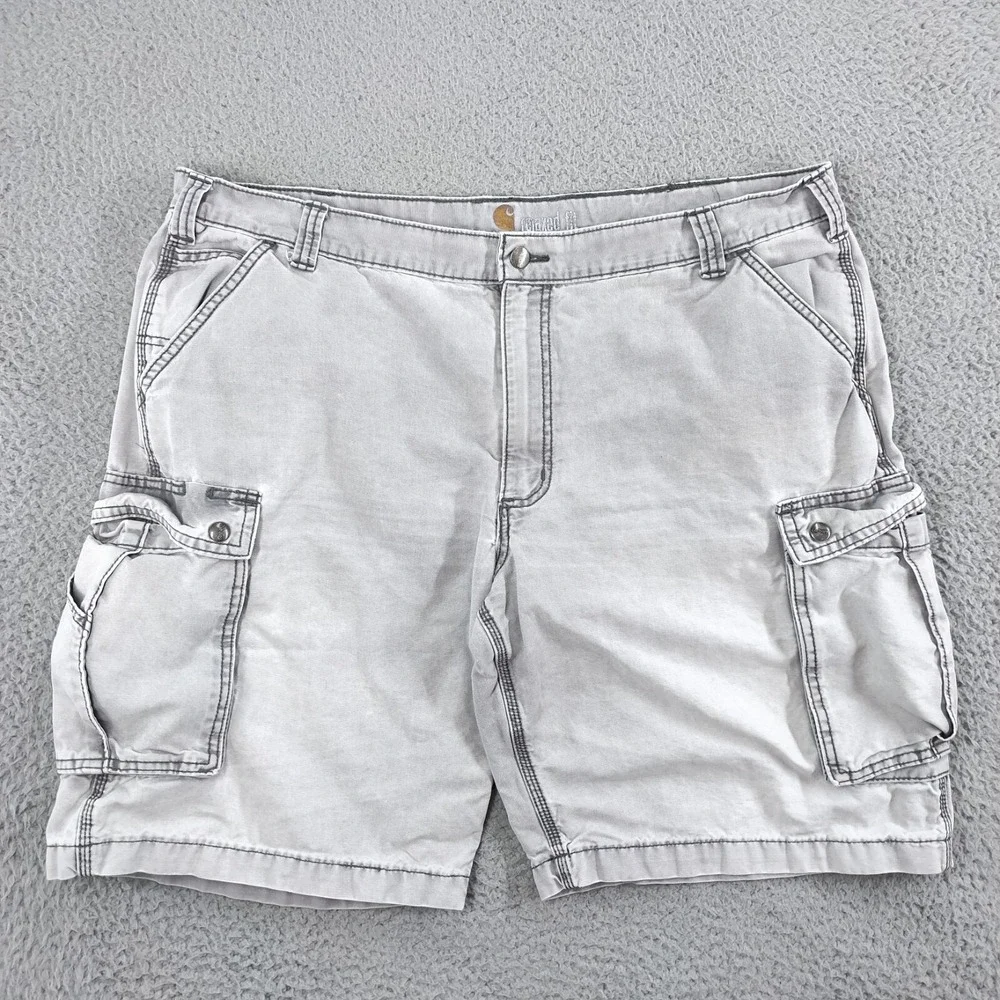 CARHARTT Cargo Shorts Mens 42 Gray Relaxed Fit 10